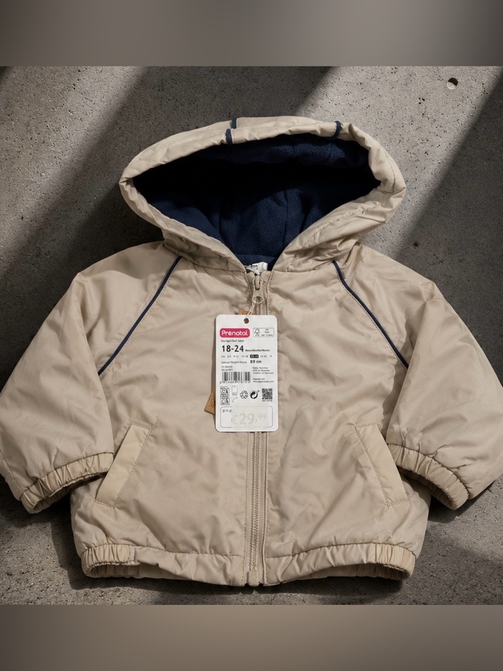 Beige Hooded Toddler Jacket - 18-24 Months
